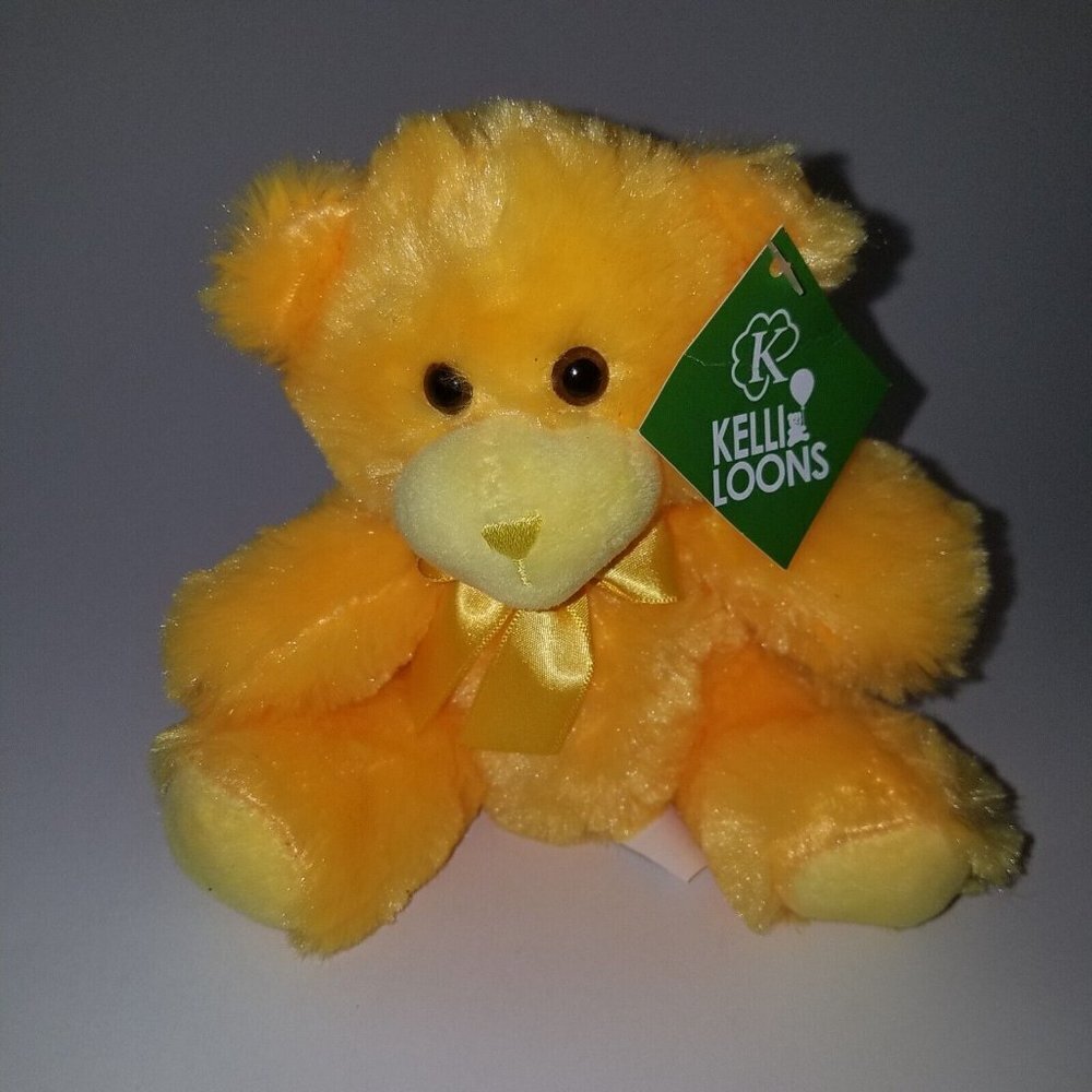 Linzy Toys Sunshine Yellow Teddy Bear Plush Small 6" Stuffed Animal Toy w/TAG
